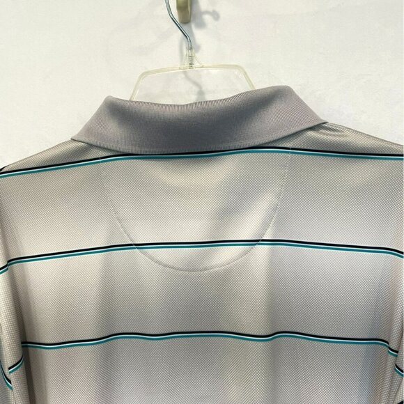 Ben Hogan Performance Men's 3-Button Striped Golf Polo Shirt Size XXL Gray White - Picture 10 of 15